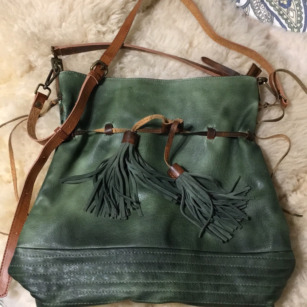 Free People distressed vegan leather purse